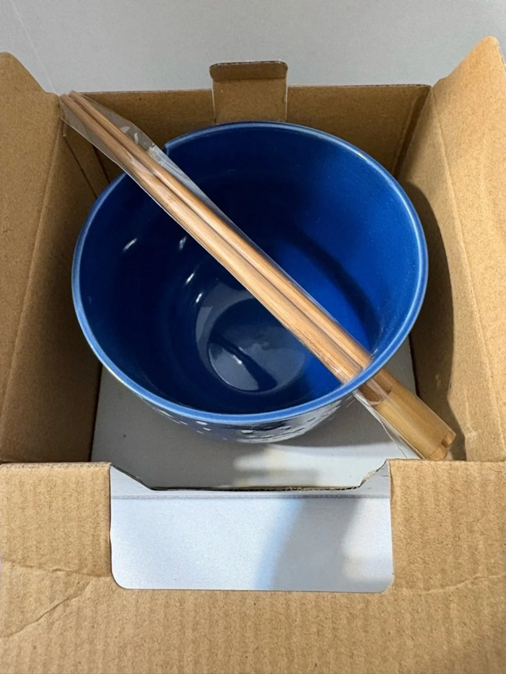 Earthbound Trading Co Starry Moon Constellation Blue Noodle Bowl Wood Chopsticks